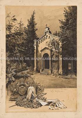 W 100. rocznicę urodzin Helmutha Karla Bernharda Grafa von Moltke (widok mauzoleum z herbem w narożniku pracy)